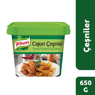 Knorr Cajun Çeşnisi 650GR - Patates kızartması ve tavukta aradığınız popüler Cajun çeşnisi lezzeti.